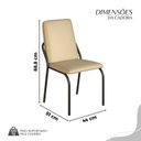 Ver imagem 4 de Conjunto Sala de Jantar Mesa Redonda 100cm Base Omega Tampo MDF Laca com Vidro Malibu Preto/Creme