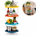 Ver imagem 1 de Estante Modular 4 Prateleiras Organizadora Multiuso Aparador Sala Fruteira Rack Cozinha Quarto Banhe