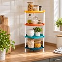 Ver imagem 3 de Estante Modular 4 Prateleiras Organizadora Multiuso Aparador Sala Fruteira Rack Cozinha Quarto Banhe