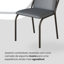 Ver imagem 6 de Conjunto Sala de Jantar Mesa Redonda 100cm Base Omega Tampo MDF Laca com Vidro Malibu Preto/Grafite