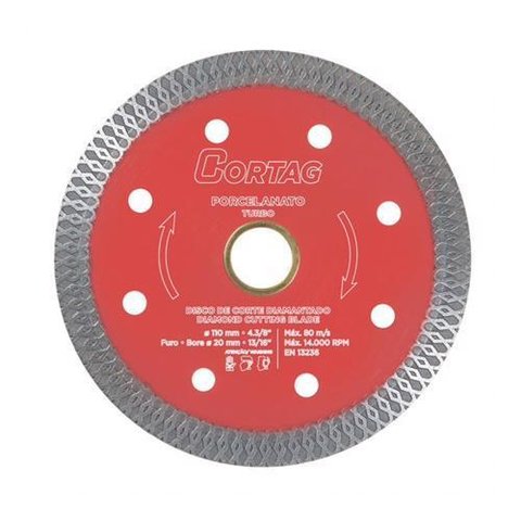 Disco Corte Diamantado Porcelanato Best Quality 110mm Cortag