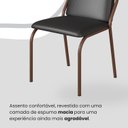 Ver imagem 6 de Conjunto Sala de Jantar Mesa Redonda 100cm Base Omega Tampo MDF Laca com Vidro Malibu Marrom/Preto