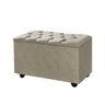 Recamier Puff Baú Príncipe Solteiro 80cm Suede Bege - 1