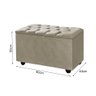 Recamier Puff Baú Príncipe Solteiro 80cm Suede Bege - 3