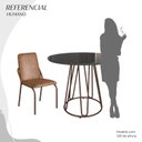 Ver imagem 5 de Conjunto Sala de Jantar Mesa Redonda 100cm Base Omega Tampo MDF Laca com Vidro Malibu Marrom