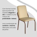Ver imagem 7 de Conjunto Sala de Jantar Mesa Redonda 100cm Base Omega Tampo MDF Laca com Vidro Malibu Marrom/Creme