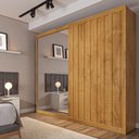 Ver imagem 1 de Guarda Roupa Rustic 1 Porta Ripado e 1 Porta com Espelho -Mademarcs