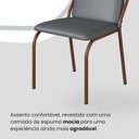 Ver imagem 6 de Conjunto Sala de Jantar Mesa Redonda 100cm Base Omega Tampo MDF Laca com Vidro Malibu Marrom/Grafite