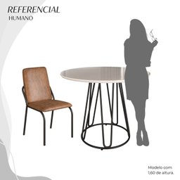 Conjunto Sala de Jantar Mesa Redonda 100cm Base Omega Tampo Mdf Laca com Vidro Malibu - 5