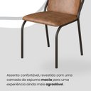 Ver imagem 6 de Conjunto Sala de Jantar Mesa Redonda 100cm Base Omega Tampo MDF Laca com Vidro Malibu Preto/Marrom