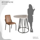 Ver imagem 5 de Conjunto Sala de Jantar Mesa Redonda 100cm Base Omega Tampo MDF Laca com Vidro Malibu Preto/Marrom