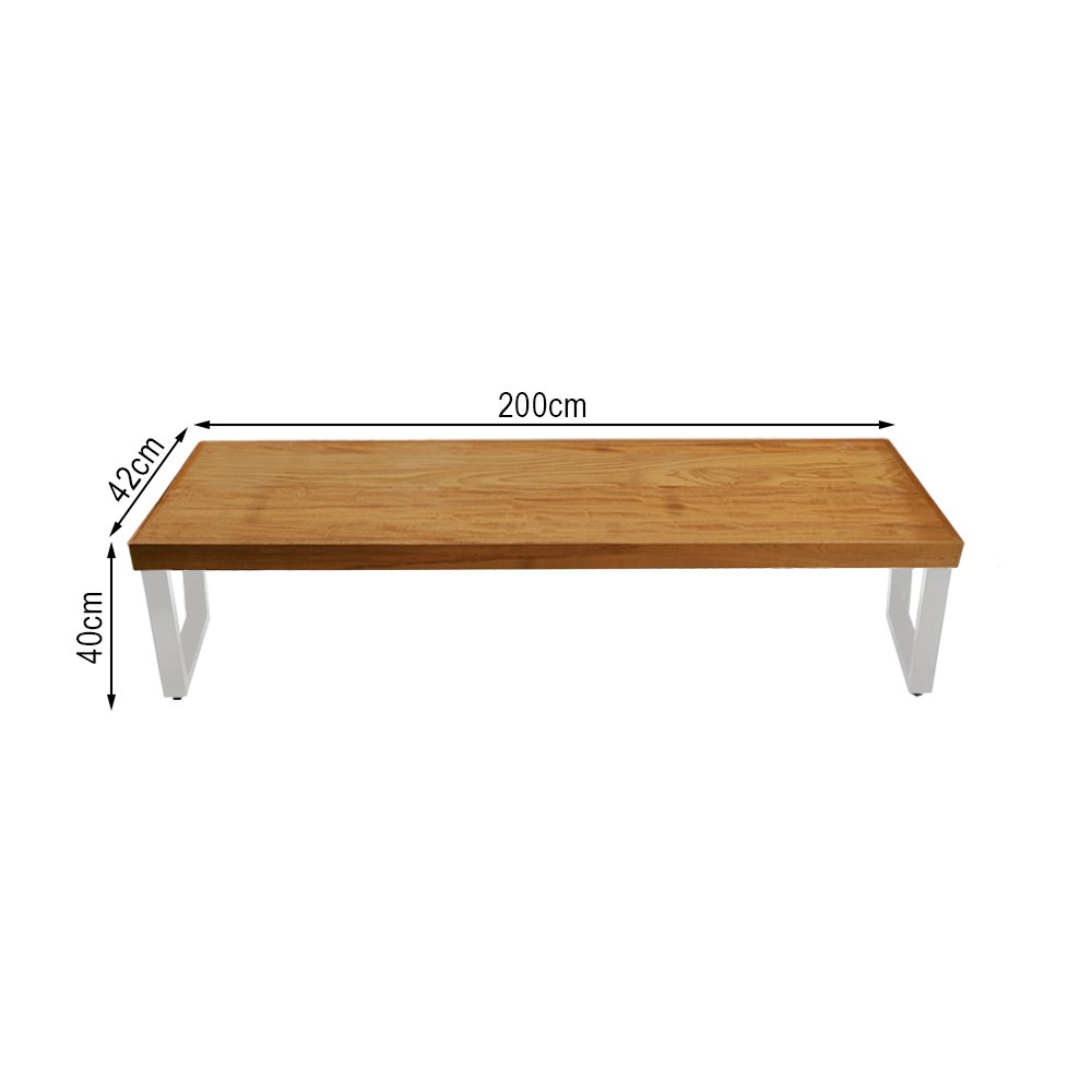 Conjunto Mesa Industrial Bernardo 2,00m Ferragem Branca com Banco Industrial Bernardo - 6