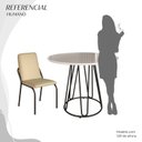 Ver imagem 5 de Conjunto Sala de Jantar Mesa Redonda 100cm Base Omega Tampo MDF Laca com Vidro Malibu Preto/Creme