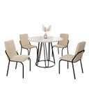 Ver imagem 2 de Conjunto Sala de Jantar Mesa Redonda 100cm Base Omega Tampo Mdf Laca com Vidro Malibu