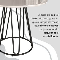 Conjunto Sala de Jantar Mesa Redonda 100cm Base Omega Tampo Mdf Laca com Vidro Malibu - 10