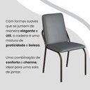 Ver imagem 7 de Conjunto Sala de Jantar Mesa Redonda 100cm Base Omega Tampo MDF Laca com Vidro Malibu Preto/Grafite