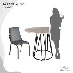 Conjunto Sala de Jantar Mesa Redonda 100cm Base Omega Tampo Mdf Laca com Vidro Malibu - 5