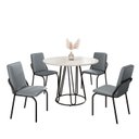 Ver imagem 2 de Conjunto Sala de Jantar Mesa Redonda 100cm Base Omega Tampo Mdf Laca com Vidro Malibu