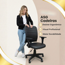 Cadeira Escritório Ergonômica Nr17 Office Executiva Giratória Rodízios Preta Costura Esteirinha - 3