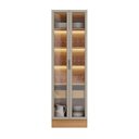 Ver imagem 1 de Cristaleira Led com Rodapé Allure Linea Brasil Mdf 70cm Jequitiba/gris Fosco