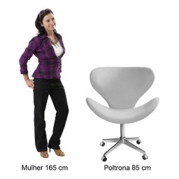 Poltrona Isis Giratória com Rodinhas Cadeira Decorativa Sala, Escritório, Home Office - Suede Bege C - 4