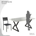 Ver imagem 5 de Conjunto Sala de Jantar Mesa 160x90cm Base Império Tampo Mdf Laca com Vidro Florença