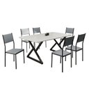 Ver imagem 2 de Conjunto Sala de Jantar Mesa 160x90cm Base Império Tampo Mdf Laca com Vidro Florença
