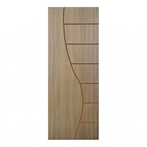 Kit com 2 Folhas de Porta Madeira Decorada 210x90cm Espessura 3,5cm Cantareira MGM Cinza/Carvalho Alpha