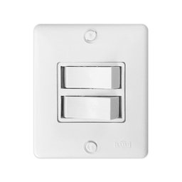 Kit 10 Interruptor Simples 2 Tecla Sobrepor para Lampada Cor:branco - 2