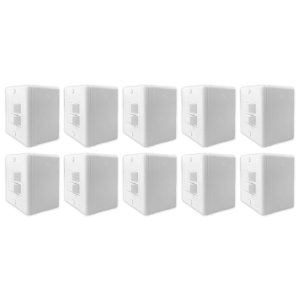 Kit 10 Interruptor Simples 2 Tecla Sobrepor para Lampada Cor:branco