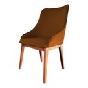 Ver imagem 3 de Kit 4 Cadeiras de Jantar Estofada Elisa Anatômica Veludo Terracota Base Madeira Maciça Mel