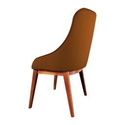 Kit 4 Cadeiras de Jantar Estofada Elisa Anatômica Veludo Terracota Base Madeira Maciça Mel - 5