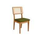 Ver imagem 3 de Cadeira de Jantar Dream em Tela Palha e Tecido Bouclé Mdf Cor:freijó com Verde