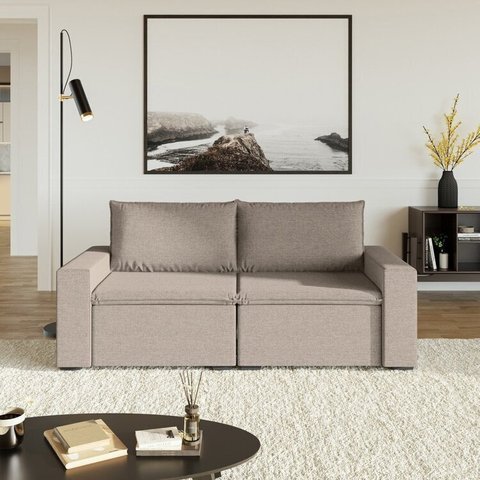 Sofá Modular 2 Lugares com Braços Laterais Zen CabeCasa MadeiraOriginals