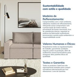 Sofá Modular 1 Módulo Esquerdo 1 Módulo Direito Zen Cabecasa Madeiramadeira - 9