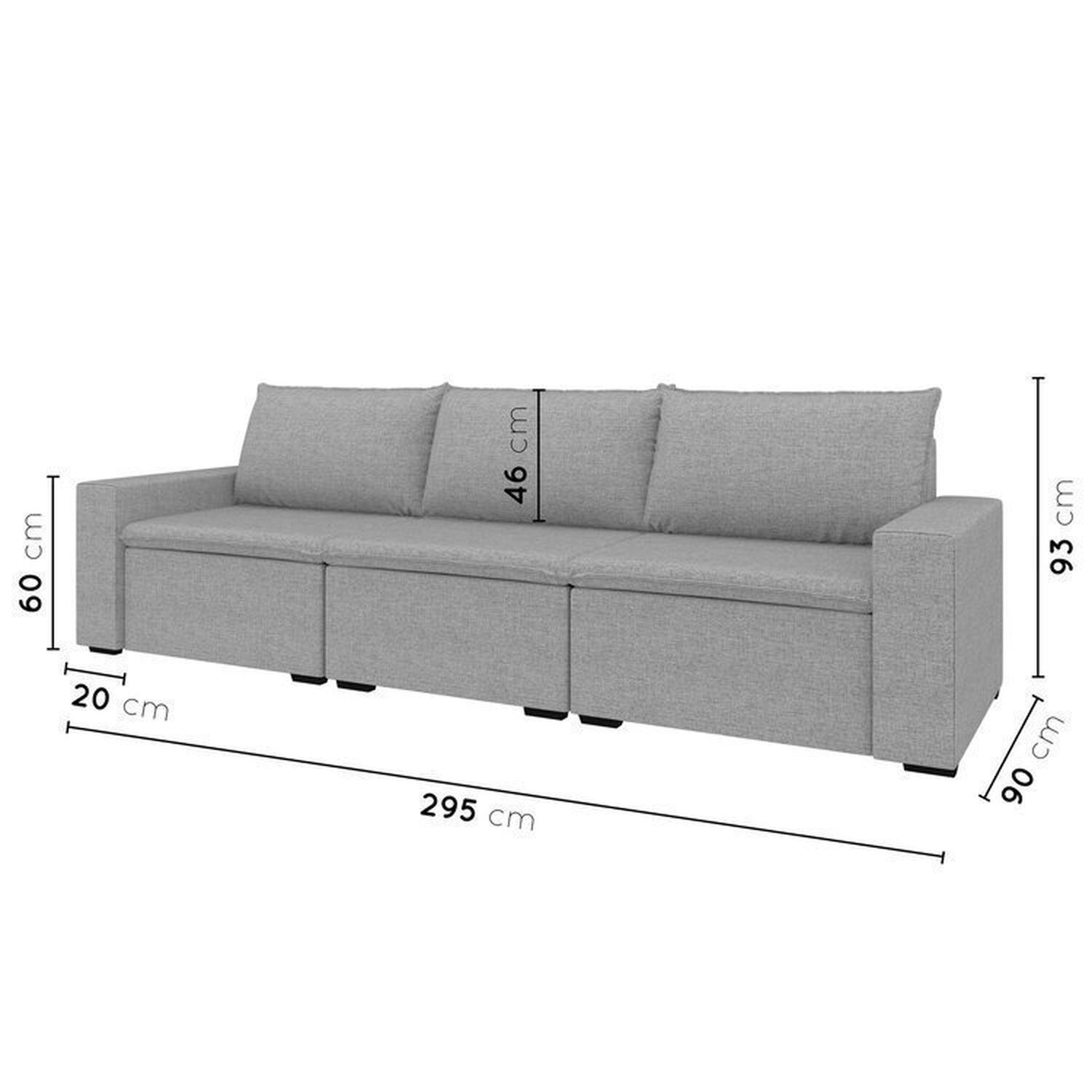 Sofá Modular 1 Módulo Direito 1 Módulo Central 1 Módulo Esquerdo Zen Cabecasa Madeiramadeira - 3