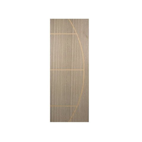 Kit com 3 Folhas de Porta Madeira Decorada 210x90cm Espessura 3,5cm Gaúcha MGM Cinza/Carvalho Alpha