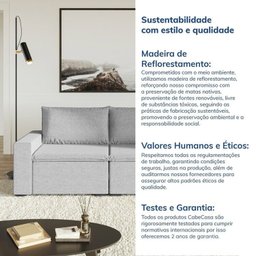 Sofá Modular 1 Módulo Esquerdo 1 Módulo Direito Zen Cabecasa Madeiramadeira - 8