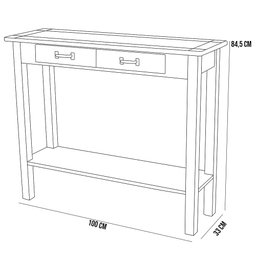 Aparador Sala de Estar New Rústico W02 Madeira Maciça Natural - Lyam Decor - 4