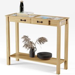 Aparador Sala de Estar New Rústico W02 Madeira Maciça Natural - Lyam Decor - 1