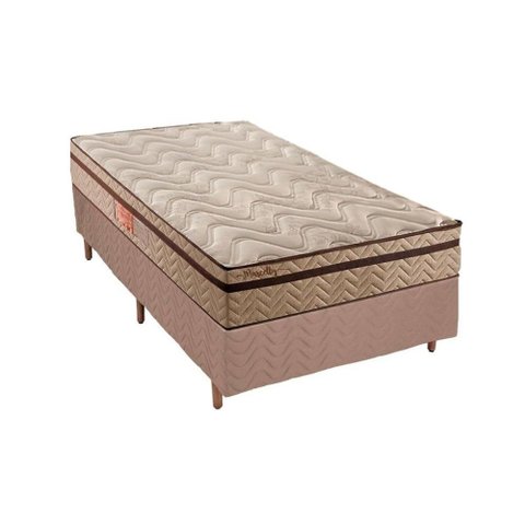 Cama Box Solteiro: Colchão Molas Ensacadas Paropas MasterPocket Marcelly Ibiza + Base CRC Suede
