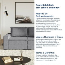 Sofá Modular 1 Módulo Esquerdo 1 Módulo Direito Zen Cabecasa Madeiramadeira - 8
