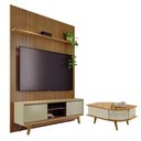Ver imagem 1 de Estante Home Theater Milo 2 Portas MDP e MDF 179cm Café Madetec Móveis com Mesa de Centro