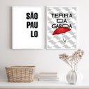 Ver imagem 2 de Kit 2 Quadros São Paulo Terra Da garoa 45x34cm - com Vidro:madeira Preta