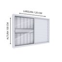 Ver imagem 2 de Janela Veneziana de Aluminio de Correr Lateral com Grade 100x120cm Lucasa Ideale Branco