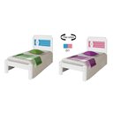 Ver imagem 3 de Cama Solteiro Lívia Branco/azul/rosa C/ Colchão - Carmolar