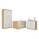 Ver imagem 2 de Quarto de Bebê Completo com Berço Americano 3 em 1 Realeza Multimóveis Mp4591 Madeirado/branco