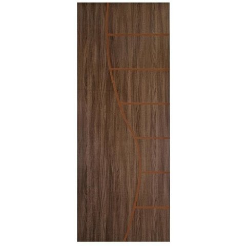 Kit com 2 Folhas de Porta Madeira Decorada 210x60cm Espessura 3,5cm Cantareira MGM Cinza/Carvalho Quebec