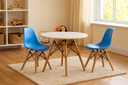Ver imagem 1 de Kit Mesa Infantil Eames Branca 60cm + 2 Cadeiras Azul