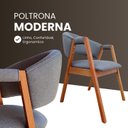 Ver imagem 5 de Combo 4 Poltronas Sala Jantar Estofadas Lithi Linho Basalto Conforto e Elegância